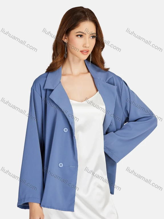 Wholesale Women's Casual Lapel Long Sleeve Double Breasted Blazer Suit Jacket 1246#