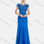 Wholesale Women's Elegant Cap Appliques Pearl Decor Floor Length Evening Dress 9473# preview