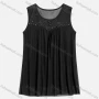 Wholesale Women's Casual Scoop Neck Rhinestone Rivet Decor Embroidery Tank Top preview