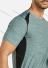 Wholesale Men's Sporty Colorblock Short Sleeve Slim Fit Round Neck Stretch Tee - Liuhuamall
