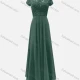 Wholesale Women's Glamorous Plain Bateau Neck Short Sleeve Appliques Lace Pearl Decor Bridesmaid Dress XF-A200# Green Clothing Wholesale Market Liuhua
