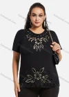 Wholesale Women's Elegant Round Neck Floral Sequin Embroidery Short Sleeve T-Shirt - Liuhuamall