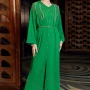 Wholesale Women's Muslim Islamic Hooded Rhinestone Split Front Embroidered Robe Dress BA3150# preview