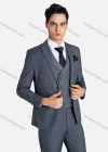Wholesale Men's Formal Lapel Plain Patch Pockets Blazer & Waistcoat & Pants 3 Pieces Suit Set - Liuhuamall