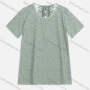 Wholesale Women's Casual Plain Crew Neck Mesh Guipure Lace Embroidered Blouse 2301# preview