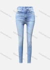 Wholesale Women's Casual Plain Pearl Decor Patch Pocket Frayed Raw Hem Skinny Jeans 4203# - Liuhuamall