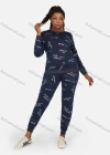 Wholesale Women's Letter Graphic Round Neck Long Sleeve Sweatshirt 2 Piece Set - Liuhuamall