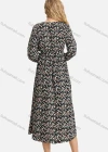Wholesale Women's Casual Ditsy Floral V Neck Wrap A-Line Long Sleeve Midi Dress With Belt FL8064# - Liuhuamall