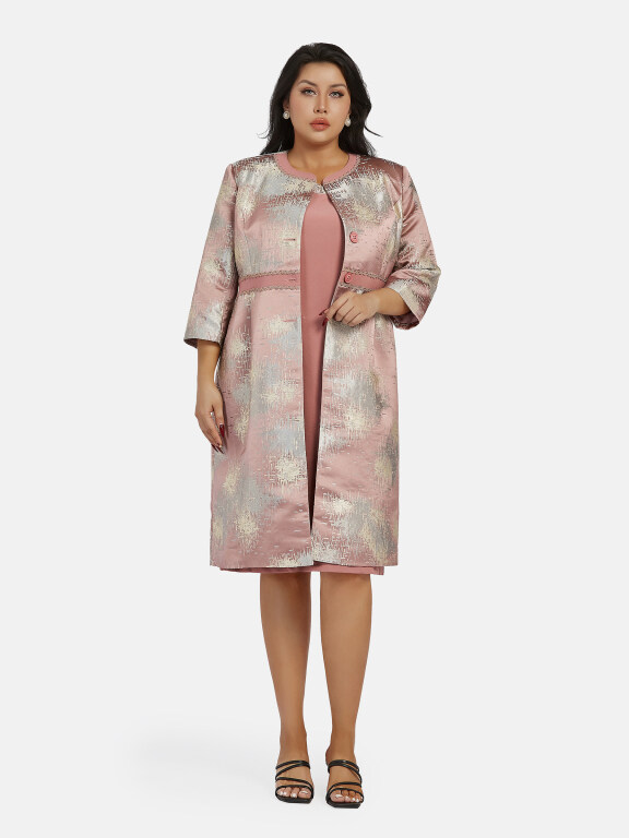 Women's Elegant 3/4 Sleeve High Waist Distressed Cardigan & Tank Dress 2-piece Set 21787#, Clothing Wholesale Market -LIUHUA, WOMEN, Sets