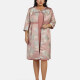 Women's Elegant 3/4 Sleeve High Waist Distressed Cardigan & Tank Dress 2-piece Set 21787# Pink Clothing Wholesale Market -LIUHUA