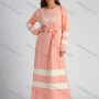Wholesale Women's Long Sleeve Round Neck Splicing Letter Rhinestone Maxi Dress With Belt preview