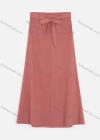 Wholesale Women's Elastic Waist Lace Up Button Pocket Plain Maxi Skirts 2050-6529# - Liuhuamall