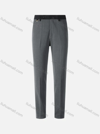 Wholesale Men's Fashion Patch Pocket Splicing Colorblock Contrast Slim Fit Suit Pants G913#