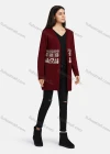 Wholesale Women's Casual Long Sleeve Open Front Snow Print Long Knit Cardigan - Liuhuamall