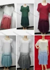 Wholesale Women's Casual Crew Neck Short Sleeve Ombre Midi Dress - Liuhuamall