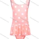 Wholesale Girls Vacation Crew Neck Sleeveless Ruffle Hem Polka Dot Print One Piece Swimsuit Pink Clothing Wholesale Market Liuhua