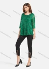 Wholesale Women's Plain Hollow Guipure Lace Embroiderey Tee & Lace Splicing Cropped Pant Set - Liuhuamall