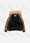 Wholesale Men's Suede Long Sleeve Detachable Fuzzy Collar Bomber Jackets 2996# - Liuhuamall