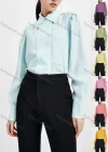 Wholesale Women's Elegant Long Sleeve Collared Button Down Plain Shirt - Liuhuamall