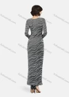 Wholesale Women's Glamorous V Neck Split Thigh Wave Print Maxi Dress - Liuhuamall