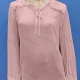 Wholesale Women's Casual Plain Ruffle Neck Puff Sleeve See Through Ruffle Trim Blouse 7# Clothing Wholesale Market Liuhua