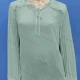 Wholesale Women's Casual Plain Ruffle Neck Puff Sleeve See Through Ruffle Trim Blouse 17# Clothing Wholesale Market Liuhua
