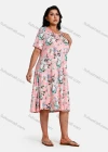 Wholesale Women's Round Neck Floral Print Nightgown - Liuhuamall