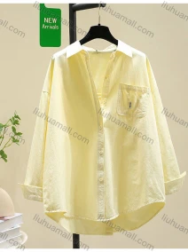Wholesale Women's Summer Thin Cotton Shirt, High Quality Loose Casual Blouse with Split Back Design, Outer Wear, LIUHUA CLOTHING WHOLESALE
