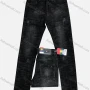 Wholesale Men's Button Zipper Pockets Frayed Labelled Plain Casual Jean 8630# preview