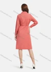 Wholesale Women's Casual Plain Lapel Button Down Long Sleeve Knee Length Shirt Dress With Belt - Liuhuamall