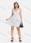 Wholesale Women's Retro Heart Print V Neck Tie Strap Wrap Short Dress - Liuhuamall