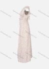 Wholesale Women's Casual Sleeveless V Neck Floral Print Ruffle Trim Drawstring Ruffle Hem Maxi Dress A1625-591309# - Liuhuamall