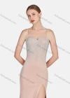 Wholesale Women's Sexy Spaghetti Strap Split Thigh Rhinestone Plain Maxi Evening Dress - Liuhuamall