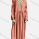 Wholesale Women's Vintage V Neck Long Sleeve Embroidery Trim Maxi Dress 1# Clothing Wholesale Market Liuhua