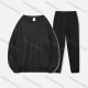 Wholesale Men's Casual Plain Long Sleeve Sweatshirt Pullover Set With Custom Embroidery Logo JM-8218A & JM-FS11266-01# Black Clothing Wholesale Market Liuhua