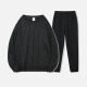 Men's Casual Plain Long Sleeve Sweatshirt Pullover Set With Custom Embroidery Logo JM-8218A & JM-FS11266-01# Black Clothing Wholesale Market -LIUHUA