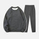 Men's Casual Plain Long Sleeve Sweatshirt Pullover Set With Custom Embroidery Logo JM-8218A & JM-FS11266-01# Dark Gray Clothing Wholesale Market -LIUHUA