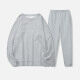 Men's Casual Plain Long Sleeve Sweatshirt Pullover Set With Custom Embroidery Logo JM-8218A & JM-FS11266-01# Hemp Gray Clothing Wholesale Market -LIUHUA