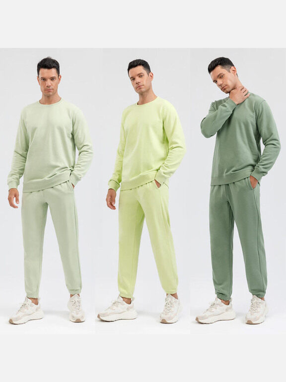 Men's Casual Plain Long Sleeve Sweatshirt Pullover Set With Custom Embroidery Logo JM-8218A & JM-FS11266-01#, Clothing Wholesale Market -LIUHUA, MEN, Sets