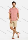 Wholesale Men's Leaf Print Round Neck Short Sleeve Tee - Liuhuamall