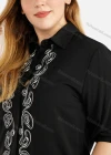 Wholesale Women's Casual Round Neck 3/4 Sleeve Rhinestone Top - Liuhuamall