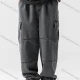 Wholesale Men's Casual Distressed Washed Plain Flap Pockets Elastic Waist Drawstring Cargo Denim Pant Black Clothing Wholesale Market Liuhua