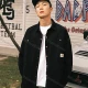Wholesale Unisex Fashion 100%Cotton Collared Plain Button Down Patch Pocket Long Sleeve Overshirt Black Clothing Wholesale Market Liuhua