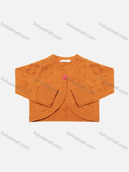 Wholesale Baby's Long Sleeve One Button Plain Sweater Cardigan