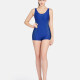 Women's Cut Out Back One Piece Tank Swimsuit 8012# Blue Clothing Wholesale Market -LIUHUA