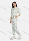 Wholesale Women's Shirt Collar Long Sleeve Floral Print Flap Pockets Button Front Jumpsuit With Belt - Liuhuamall