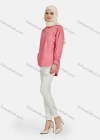 Wholesale Women's Casual Plain Long Sleeve Patch Pocket Shirt 1304# - Liuhuamall