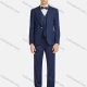Wholesale Men's Formal Business Lapel Plain One Button Blazer Jacket & Single Breasted Waistcoat & Pants 3 Piece Suit Set Dark Blue Clothing Wholesale Market Liuhua