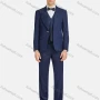 Wholesale Men's Formal Business Lapel Plain One Button Blazer Jacket & Single Breasted Waistcoat & Pants 3 Piece Suit Set preview