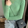 Wholesale Women's Casual Plain Round Neck Long Sleeve Ribbed Knit Sweater Tops 8016# preview
